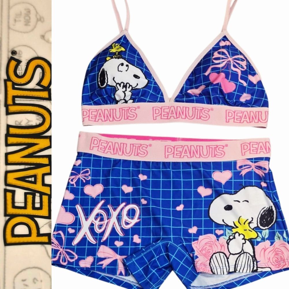 Peanuts XO Snoppy & Woodstock Bra & Boyshort Set